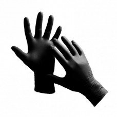 Черные нитриловые перчатки