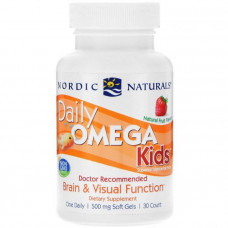 Рыбий жир для детей (ягоды), Daily Omega Kids, Nordic Naturals, 1 в день, 500 мг, 30 капсул