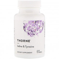Питание щитовидной железы (йод и тирозин), Iodine & Tyrosine, Thorne Research, 60 кап.