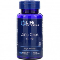 Цитрат цинка, Zinc Caps, Life Extension, высокоэффективный, 50 мг, 90 капсул