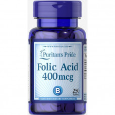 Фолиевая кислота, Folic Acid, Puritan's Pride, 400 мкг, 250 таблеток