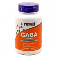 Гамма-аминомасляная кислота (GABA), Now Foods, 500 мг, 100 капсул