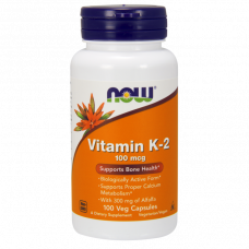 Витамин К-2, Vitamin K-2, Now Foods, 100 мкг, 100 капсул