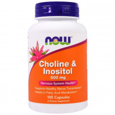 Холин и инозитол, Choline Inositol, Now Foods, 500 мг, 100 капсул
