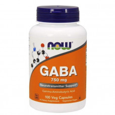 Гамма-аминомасляная кислота (GABA), Now Foods, 750 мг, 100 капсул