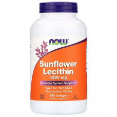Подсолнечный лецитин, Sunflower Lecithin, Now Foods, 1200 мг, 200 капсул
