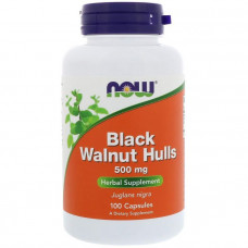 Черный орех (Black Walnut), Now Foods, скорлупа, 500 мг, 100 капсул