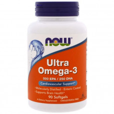 Супер омега 3, Omega-3, Now Foods, 500 EPA/250 DHA, 90 капсул