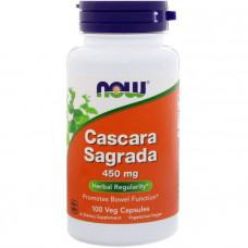 Каскара саграда, Cascara Sagrada, Now Foods, 450 мг, 100 капсул