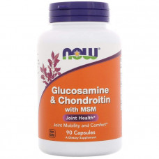 Глюкозамин, хондроитин и МСМ, Glucosamine & Chondroitin with MSM, Now Foods, 90 капсул