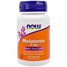 Мелатонин, Melatonin, Now Foods, 3 мг, 60 капсул