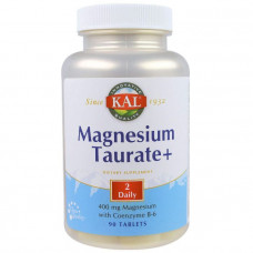 Таурат магния +, Magnesium Taurate+, KAL, 400 мг, 90 таблеток